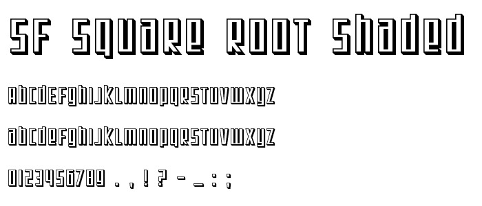 SF Square Root Shaded font